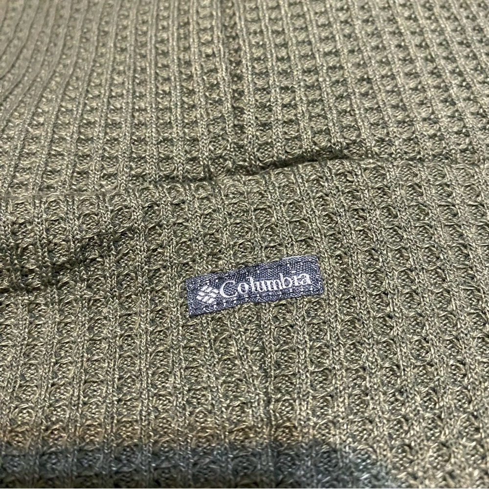 {Columbia} Holly Hideaway Waffle Cowl Neck Pullover | Olive Green ~ Size Medium - Picture 7 of 15